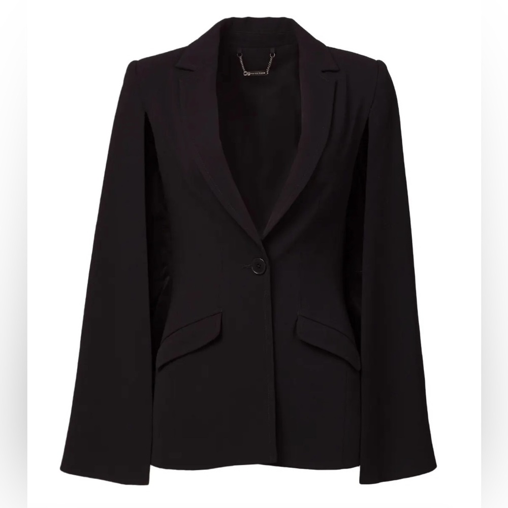TRINA TURK, size 2, Black Bee Cape Blazer